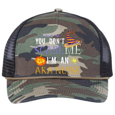 You DonT Scare Aka Nurse Halloween Saying Fun Retro Rope Trucker Hat Cap