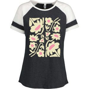 Yellow Daisy Southern Flowers Enza Ladies Jersey Colorblock Tee