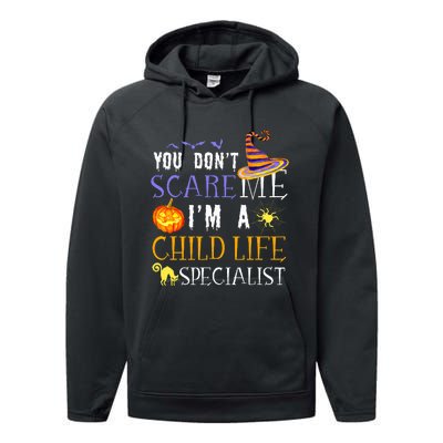 You DonT Scare Child Life Specialist Halloween Performance Fleece Hoodie