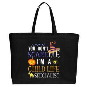 You DonT Scare Child Life Specialist Halloween Cotton Canvas Jumbo Tote