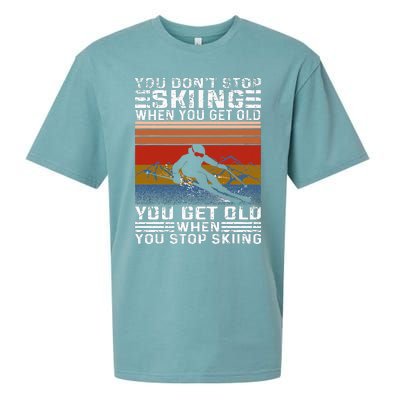 You Dont Stop Skiing When You Get Old Funny Skiing Sueded Cloud Jersey T-Shirt