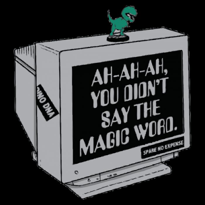 You Didn't Say The Magic Word T Rex Zip Tote Bag