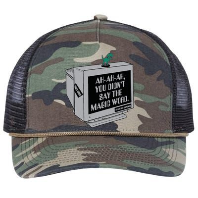 You Didn't Say The Magic Word T Rex Retro Rope Trucker Hat Cap