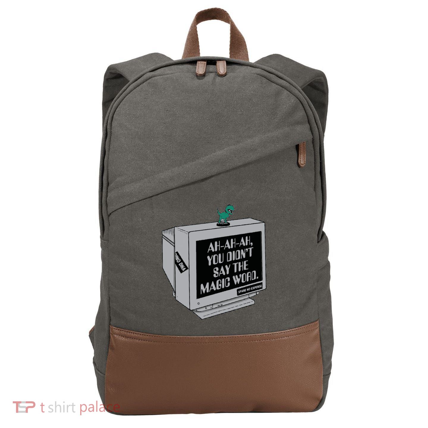You Didn't Say The Magic Word T Rex Cotton Canvas Backpack
