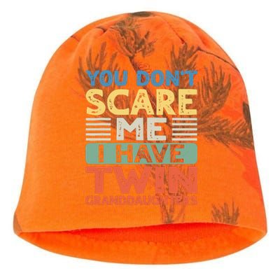 You Dont Scare Me I Have Twin Granddaughters Grandma Grandpa Kati - Camo Knit Beanie