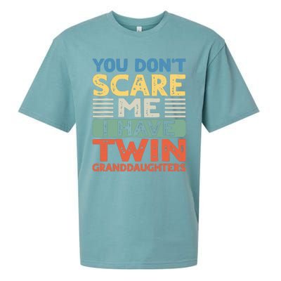 You Dont Scare Me I Have Twin Granddaughters Grandma Grandpa Sueded Cloud Jersey T-Shirt