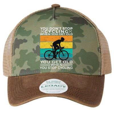 You DonT Stop Cycling When You Get Old Bike Riding Vintage Legacy Tie Dye Trucker Hat