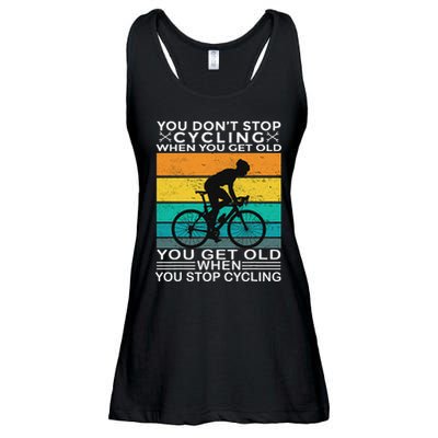 You DonT Stop Cycling When You Get Old Bike Riding Vintage Ladies Essential Flowy Tank