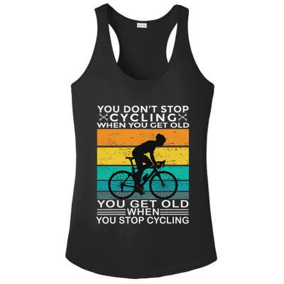 You DonT Stop Cycling When You Get Old Bike Riding Vintage Ladies PosiCharge Competitor Racerback Tank