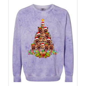 Yorkie Dogs Tree Christmas Sweater Xmas Pet Animal Dog Lover Colorblast Crewneck Sweatshirt