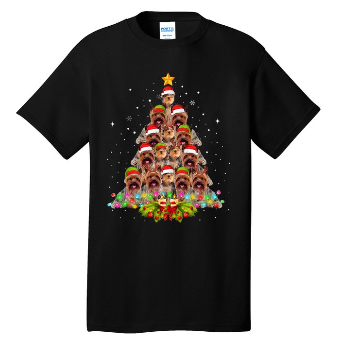 Yorkie Dogs Tree Christmas Sweater Xmas Pet Animal Dog Lover Tall T-Shirt