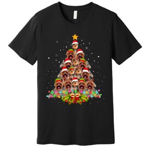 Yorkie Dogs Tree Christmas Sweater Xmas Pet Animal Dog Lover Premium T-Shirt