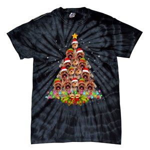 Yorkie Dogs Tree Christmas Sweater Xmas Pet Animal Dog Lover Tie-Dye T-Shirt