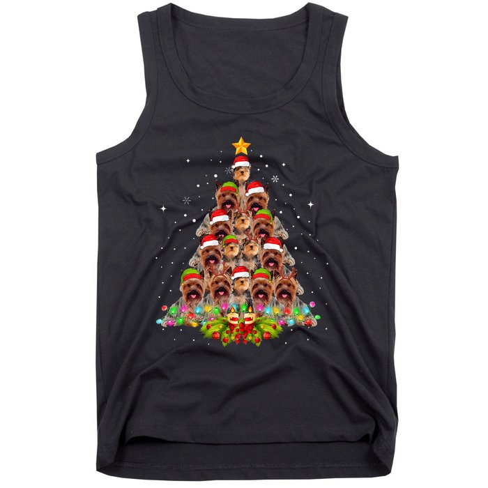 Yorkie Dogs Tree Christmas Sweater Xmas Pet Animal Dog Lover Tank Top