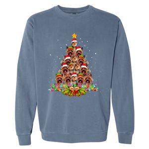 Yorkie Dogs Tree Christmas Sweater Xmas Pet Animal Dog Lover Garment-Dyed Sweatshirt