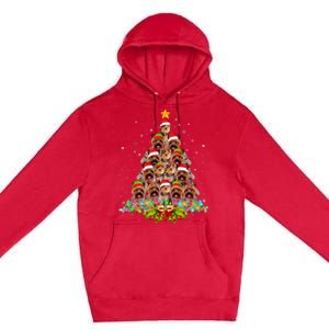 Yorkie Dogs Tree Christmas Sweater Xmas Pet Animal Dog Lover Premium Pullover Hoodie