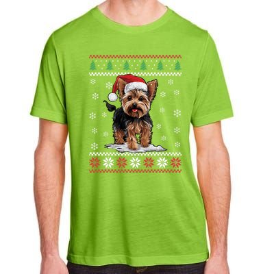 Yorkshire Dog Ugly Christmas Sweater Yorkie Xmas Adult ChromaSoft Performance T-Shirt