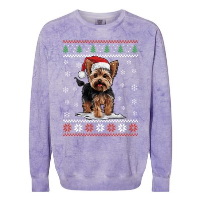 Yorkshire Dog Ugly Christmas Sweater Yorkie Xmas Colorblast Crewneck Sweatshirt