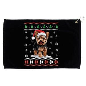 Yorkshire Dog Ugly Christmas Sweater Yorkie Xmas Grommeted Golf Towel