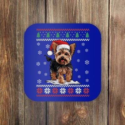 Yorkshire Dog Ugly Christmas Sweater Yorkie Xmas Coaster