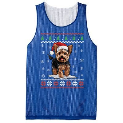 Yorkshire Dog Ugly Christmas Sweater Yorkie Xmas Mesh Reversible Basketball Jersey Tank