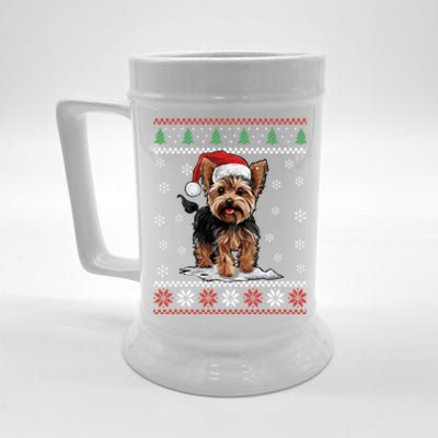 Yorkshire Dog Ugly Christmas Sweater Yorkie Xmas Beer Stein