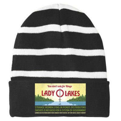 You DonT Vote For Kings Striped Beanie with Solid Band