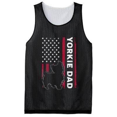 Yorkie Dog Vintage Us American Flag Yorkie Dad Fathers Day Mesh Reversible Basketball Jersey Tank