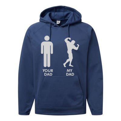 Your Dad Vs. My Dad Father Day - Gym Performance Fleece Hoodie