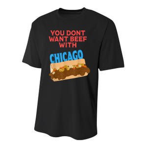 You Don't Want Beef With Chicago Funny Italian Beef Pride Youth Performance Sprint T-Shirt