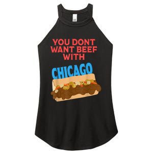 You Don't Want Beef With Chicago Funny Italian Beef Pride Women's Perfect Tri Rocker Tank