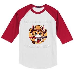 You Done YeeD Your Last Haw Cowboy Cat Novelty Kids Colorblock Raglan Jersey