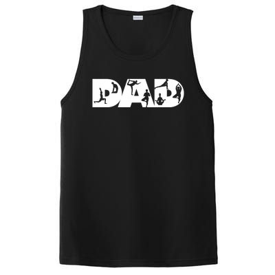 Yoga Dad Yogi Silhouette Daddy Fathers Day Namaste Gift PosiCharge Competitor Tank