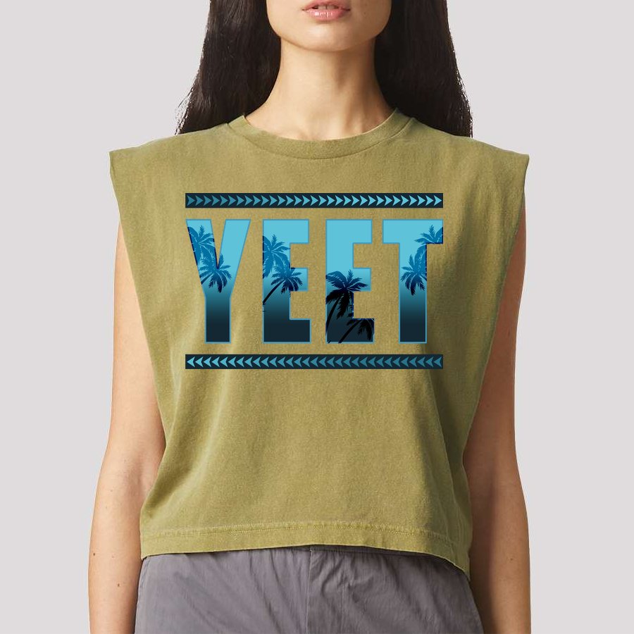 Yeet Design Garment-Dyed Women's Muscle Tee
