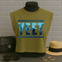 Yeet Design Garment-Dyed Women's Muscle Tee
