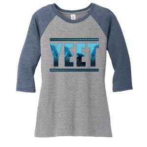 Yeet Design Women's Tri-Blend 3/4-Sleeve Raglan Shirt