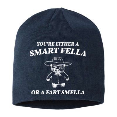 Youre Either A Smart Fella Or A Fart Smella Funny Sustainable Beanie