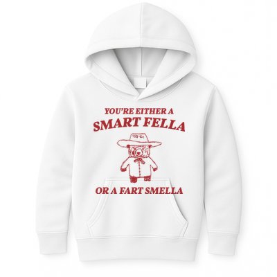 Youre Either A Smart Fella Or A Fart Smella Funny Kids Hoodie