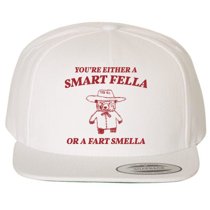 Youre Either A Smart Fella Or A Fart Smella Funny Wool Snapback Cap