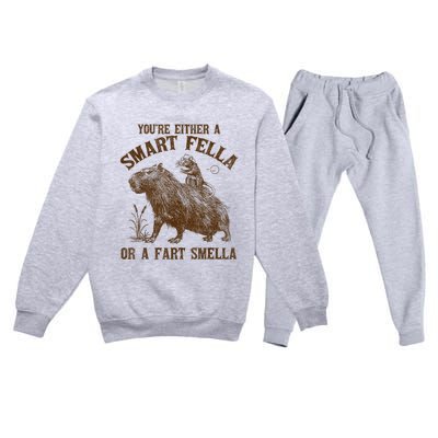 YouRe Either A Smart Fella Or A Fart Smella Premium Crewneck Sweatsuit Set