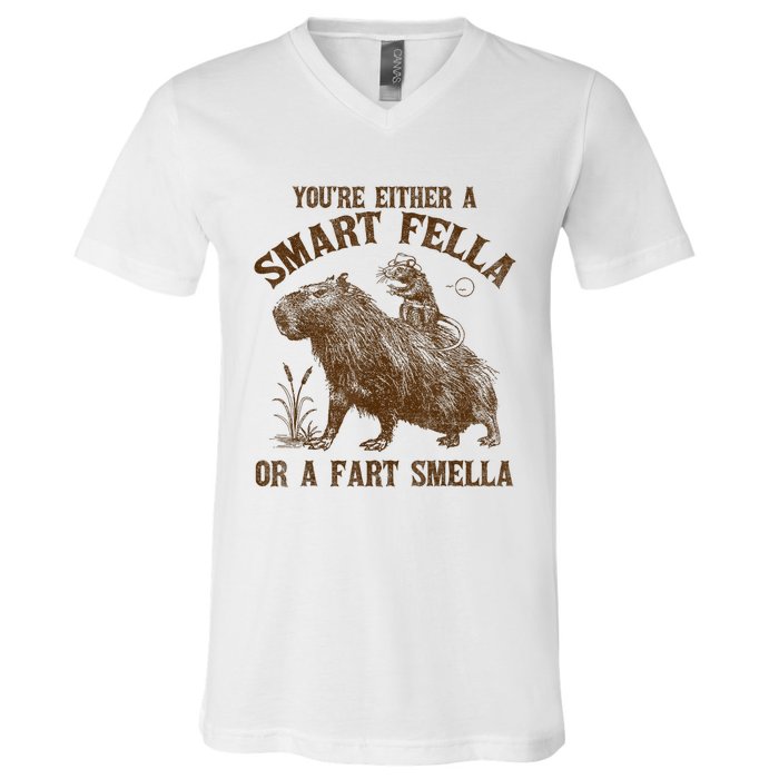 YouRe Either A Smart Fella Or A Fart Smella V-Neck T-Shirt