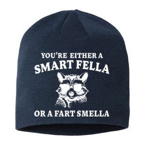 Youre Either A Smart Fella Or A Fart Smella Funny Sustainable Beanie