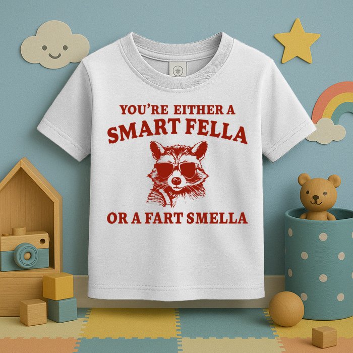 Youre Either A Smart Fella Or A Fart Smella Funny Toddler T-Shirt