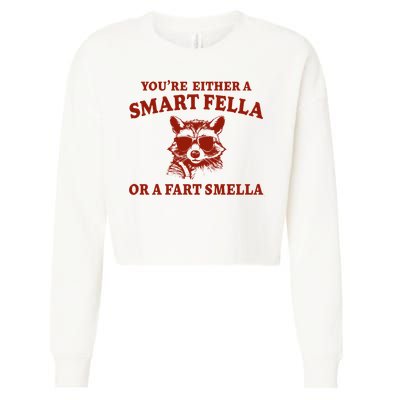 Youre Either A Smart Fella Or A Fart Smella Funny Cropped Pullover Crew