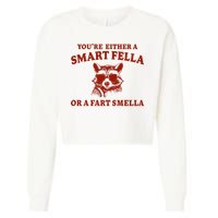 Youre Either A Smart Fella Or A Fart Smella Funny Cropped Pullover Crew