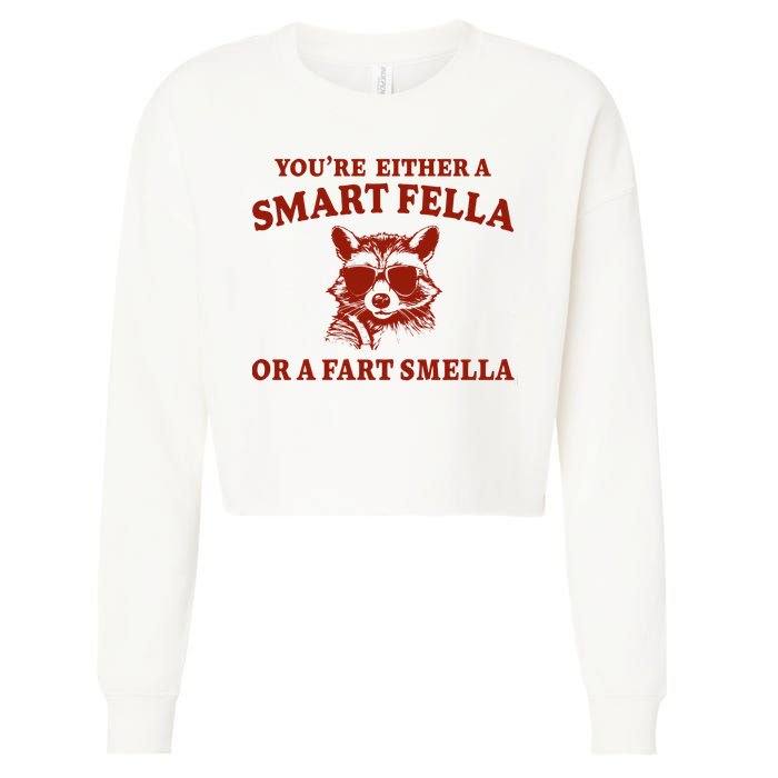 Youre Either A Smart Fella Or A Fart Smella Funny Cropped Pullover Crew