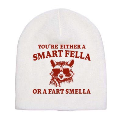 Youre Either A Smart Fella Or A Fart Smella Funny Short Acrylic Beanie