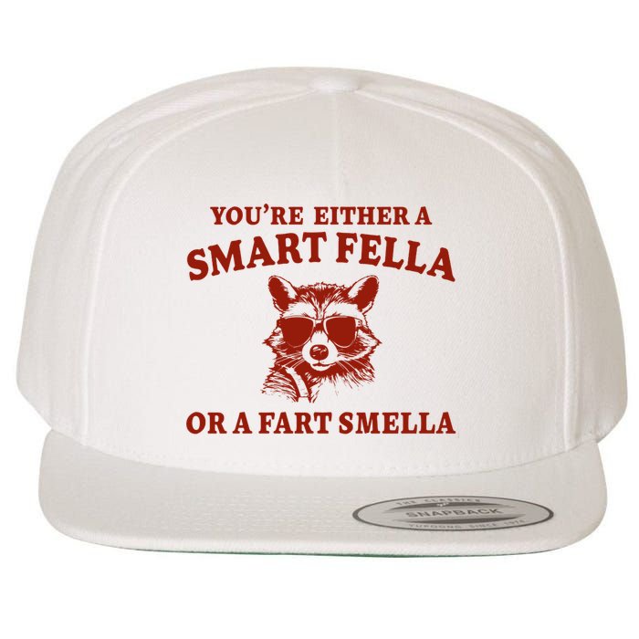 Youre Either A Smart Fella Or A Fart Smella Funny Wool Snapback Cap