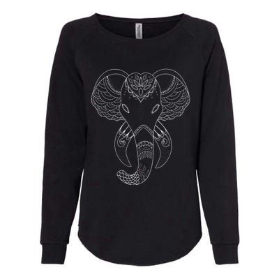 Yoga Elephant Aesthetic Ornate Stylized Art Gift Womens California Wash Sweatshirt