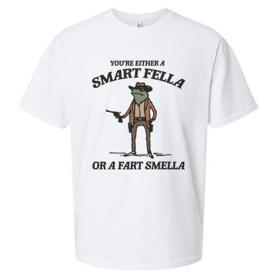 YouRe Either A Smart Fella Or A Fart Smella Vintage Frog Sueded Cloud Jersey T-Shirt